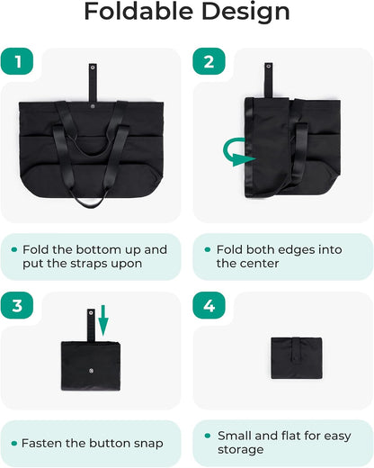 Tote Bag for Women, Foldable Tote Bag With Zipper Travel Shoulder Bag Handbag for Work