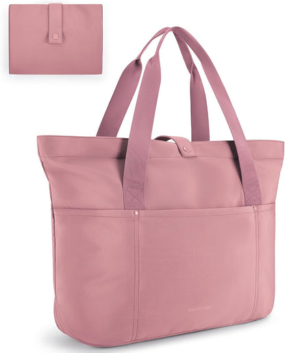 Tote Bag for Women, Foldable Tote Bag With Zipper Travel Shoulder Bag Handbag for Work