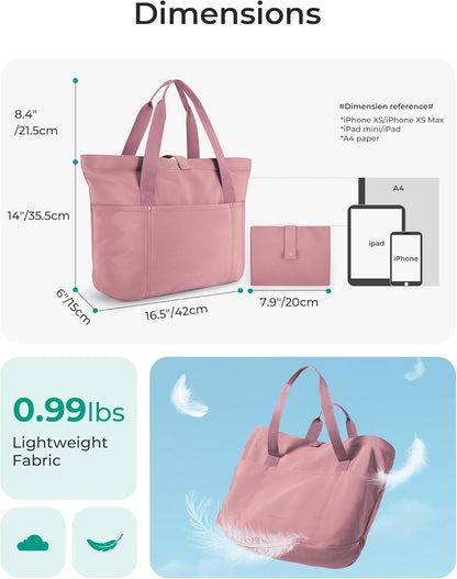 Tote Bag for Women, Foldable Tote Bag With Zipper Travel Shoulder Bag Handbag for Work