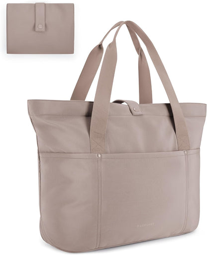 Tote Bag for Women, Foldable Tote Bag With Zipper Travel Shoulder Bag Handbag for Work