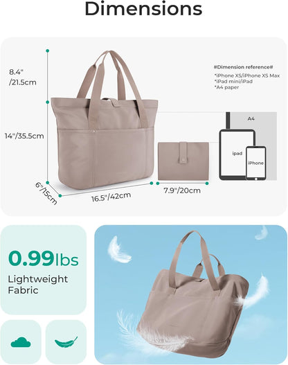 Tote Bag for Women, Foldable Tote Bag With Zipper Travel Shoulder Bag Handbag for Work