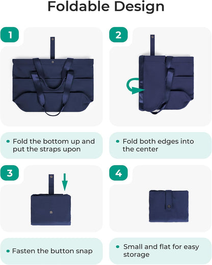 Tote Bag for Women, Foldable Tote Bag With Zipper Travel Shoulder Bag Handbag for Work