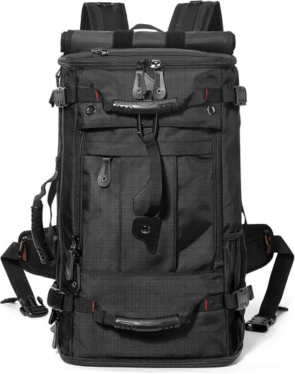 Large Capacity For Travel Hiking Sports Carry On Backpack Durable Convertible Duffle Bag Laptop airplane (black, 60L-Large)