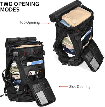 Large Capacity For Travel Hiking Sports Carry On Backpack Durable Convertible Duffle Bag Laptop airplane (black, 60L-Large)