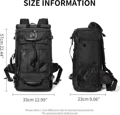 Large Capacity For Travel Hiking Sports Carry On Backpack Durable Convertible Duffle Bag Laptop airplane (black, 60L-Large)