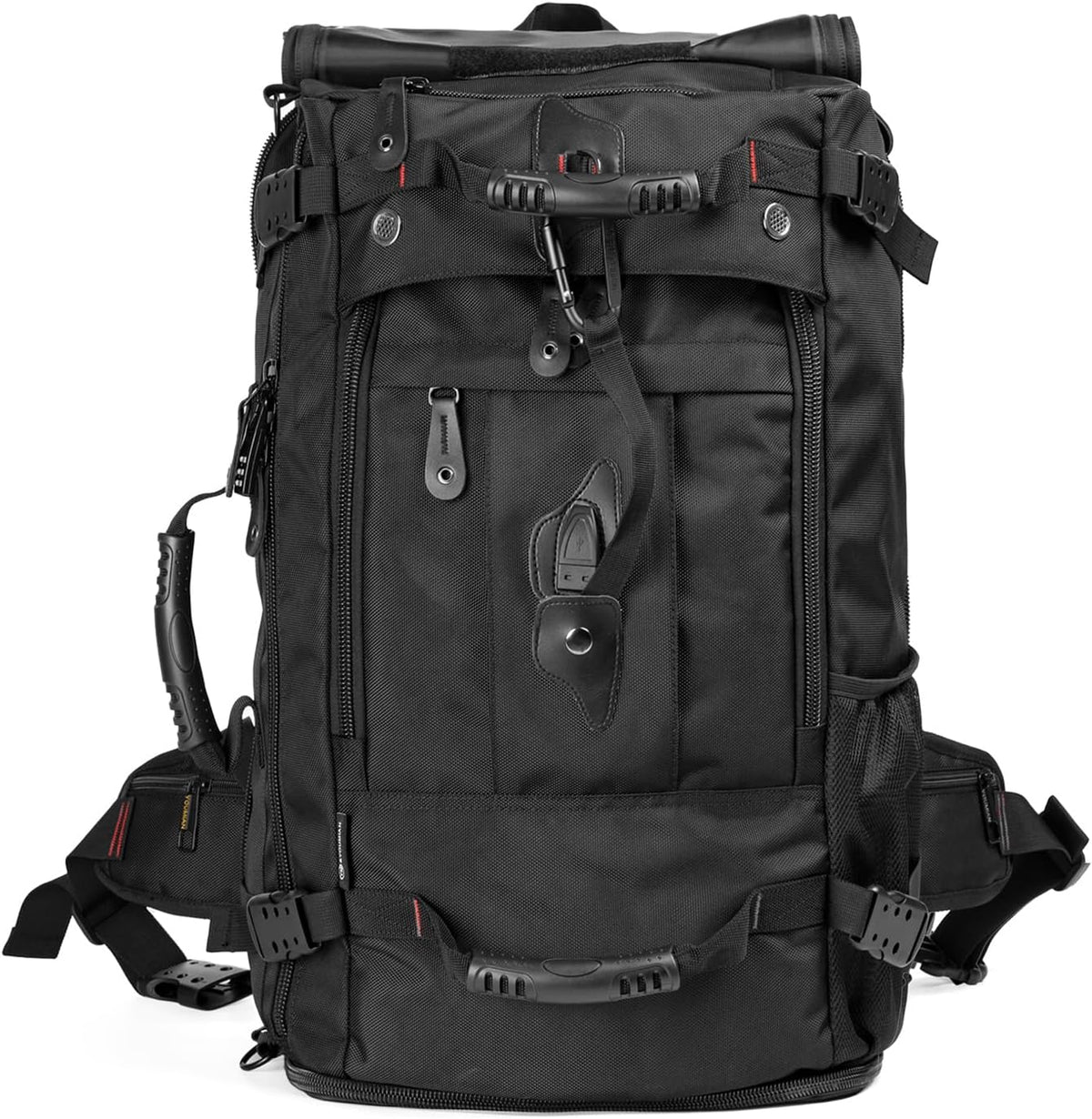 Large Capacity For Travel Hiking Sports Carry On Backpack Durable Convertible Duffle Bag Laptop airplane (black, 60L-Large)