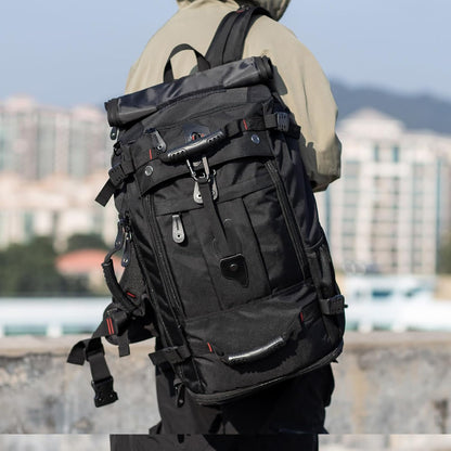 Large Capacity For Travel Hiking Sports Carry On Backpack Durable Convertible Duffle Bag Laptop airplane (black, 60L-Large)