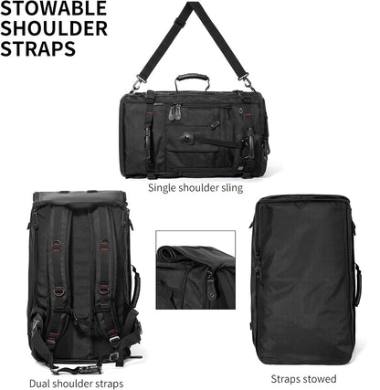 Large Capacity For Travel Hiking Sports Carry On Backpack Durable Convertible Duffle Bag Laptop airplane (black, 60L-Large)