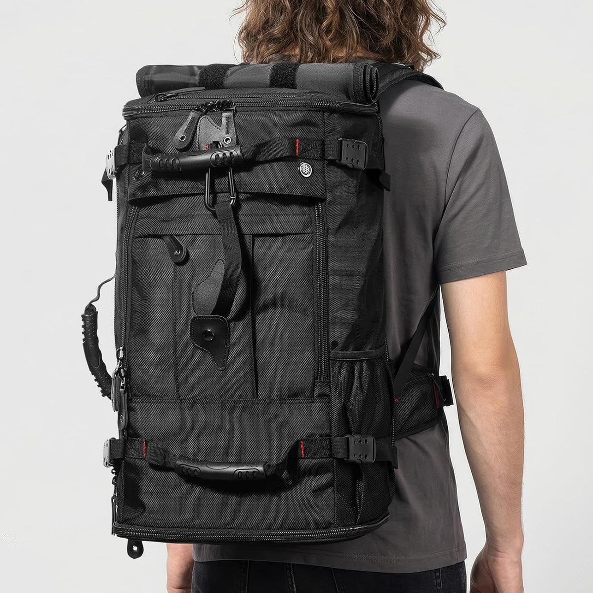 Large Capacity For Travel Hiking Sports Carry On Backpack Durable Convertible Duffle Bag Laptop airplane (black, 60L-Large)