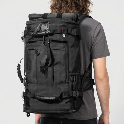 Large Capacity For Travel Hiking Sports Carry On Backpack Durable Convertible Duffle Bag Laptop airplane (black, 60L-Large)