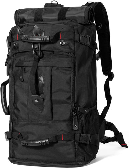 Large Capacity For Travel Hiking Sports Carry On Backpack Durable Convertible Duffle Bag Laptop airplane (black, 60L-Large)