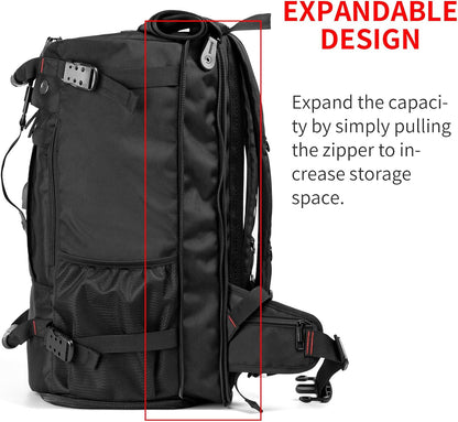 Large Capacity For Travel Hiking Sports Carry On Backpack Durable Convertible Duffle Bag Laptop airplane (black, 60L-Large)
