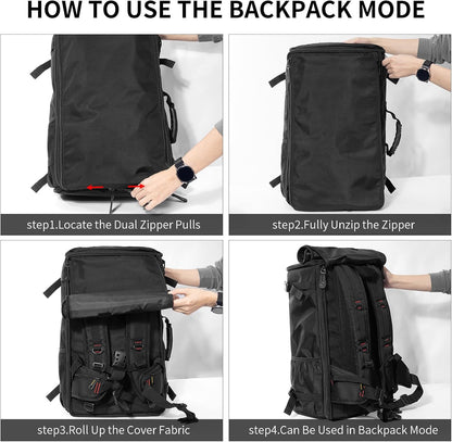 Large Capacity For Travel Hiking Sports Carry On Backpack Durable Convertible Duffle Bag Laptop airplane (black, 60L-Large)