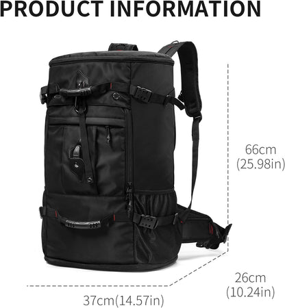 Large Capacity For Travel Hiking Sports Carry On Backpack Durable Convertible Duffle Bag Laptop airplane (black, 60L-Large)