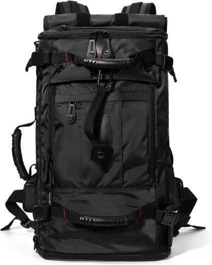 Large Capacity For Travel Hiking Sports Carry On Backpack Durable Convertible Duffle Bag Laptop airplane (black, 60L-Large)