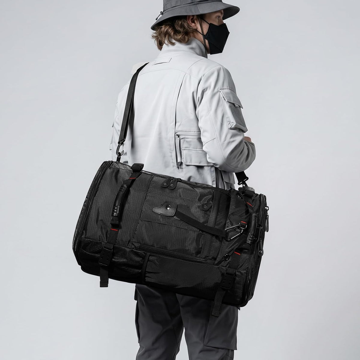 Large Capacity For Travel Hiking Sports Carry On Backpack Durable Convertible Duffle Bag Laptop airplane (black, 60L-Large)