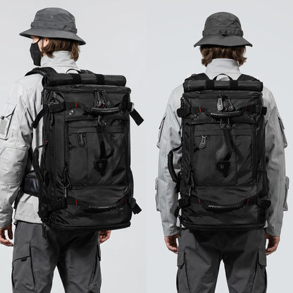 Large Capacity For Travel Hiking Sports Carry On Backpack Durable Convertible Duffle Bag Laptop airplane (black, 60L-Large)