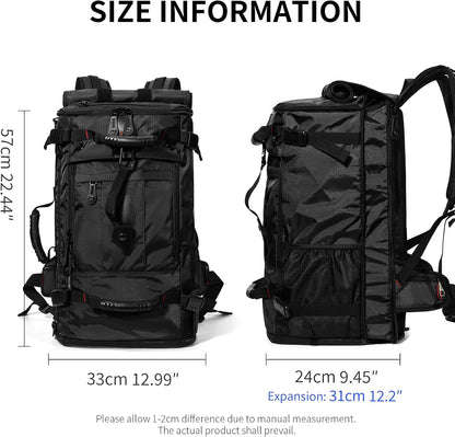 Large Capacity For Travel Hiking Sports Carry On Backpack Durable Convertible Duffle Bag Laptop airplane (black, 60L-Large)