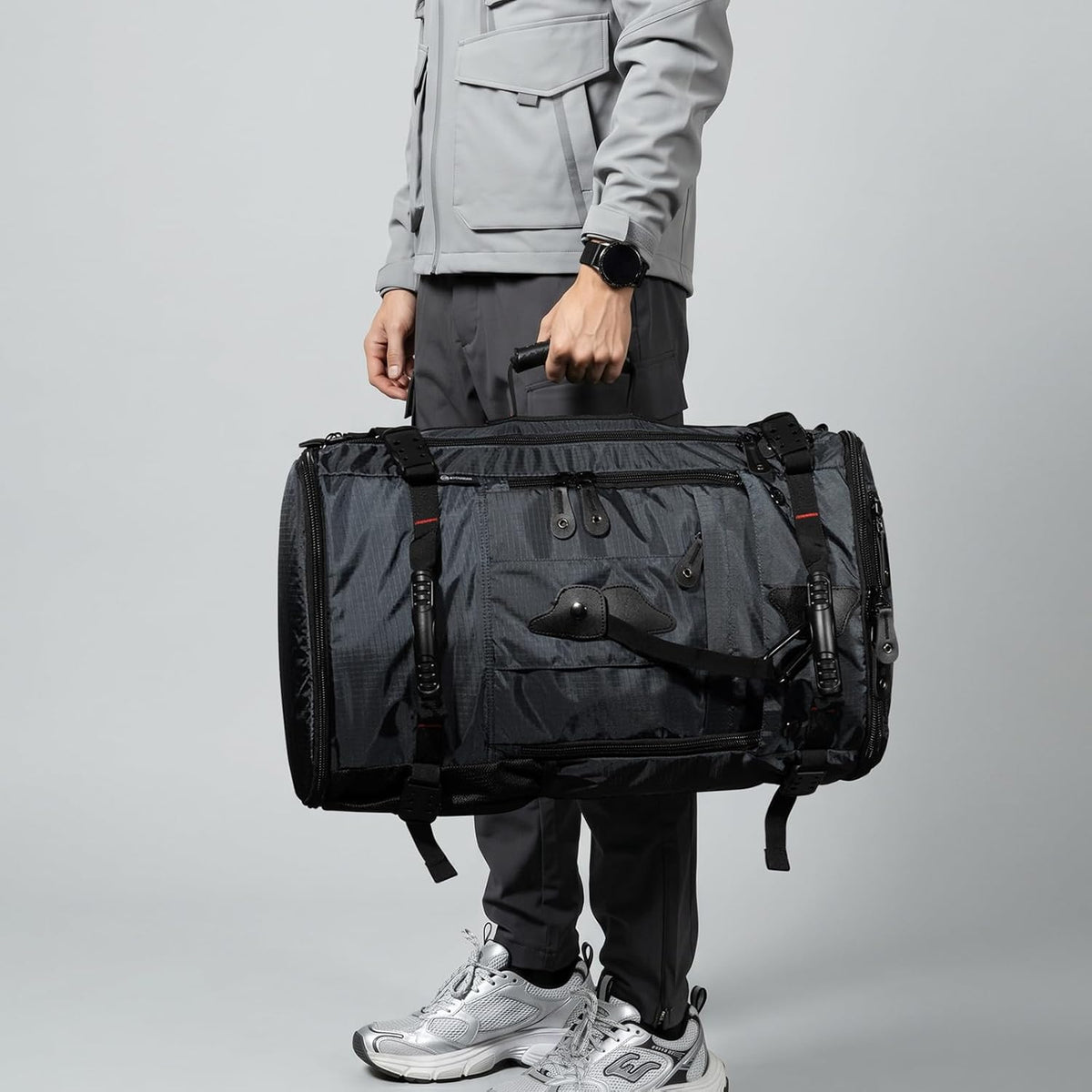 Large Capacity For Travel Hiking Sports Carry On Backpack Durable Convertible Duffle Bag Laptop airplane (black, 60L-Large)