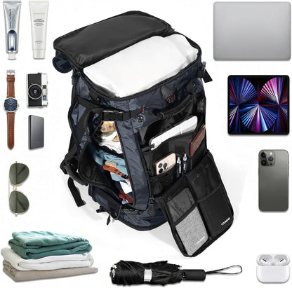 Large Capacity For Travel Hiking Sports Carry On Backpack Durable Convertible Duffle Bag Laptop airplane (black, 60L-Large)