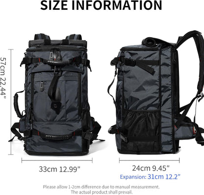 Large Capacity For Travel Hiking Sports Carry On Backpack Durable Convertible Duffle Bag Laptop airplane (black, 60L-Large)