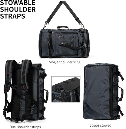 Large Capacity For Travel Hiking Sports Carry On Backpack Durable Convertible Duffle Bag Laptop airplane (black, 60L-Large)