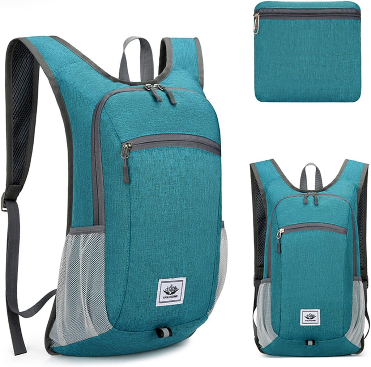 Hiking Backpack 15L Small Travel Backpack Lightweight Foldable Daypack Packable Camping Backpacks for Women Men (Green)