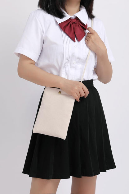 Pure Nylon Mobile Phone Bag Mini Cloth Bag ins Style Japanese Simple and Versatile Messenger Small Square Bag