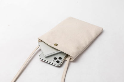 Pure Nylon Mobile Phone Bag Mini Cloth Bag ins Style Japanese Simple and Versatile Messenger Small Square Bag