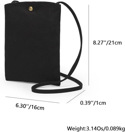 Pure Nylon Mobile Phone Bag Mini Cloth Bag ins Style Japanese Simple and Versatile Messenger Small Square Bag