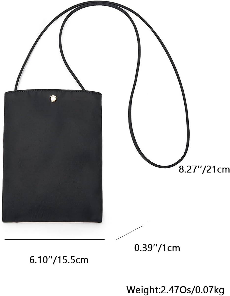 Pure Nylon Mobile Phone Bag Mini Cloth Bag ins Style Japanese Simple and Versatile Messenger Small Square Bag