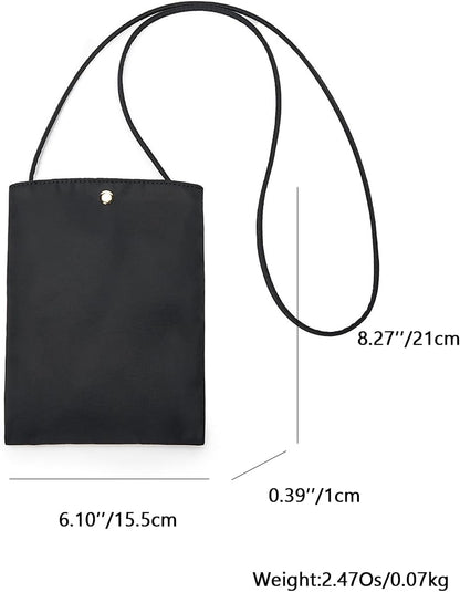 Pure Nylon Mobile Phone Bag Mini Cloth Bag ins Style Japanese Simple and Versatile Messenger Small Square Bag