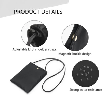 Pure Nylon Mobile Phone Bag Mini Cloth Bag ins Style Japanese Simple and Versatile Messenger Small Square Bag