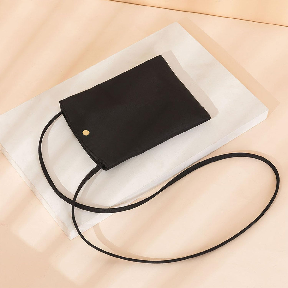 Pure Nylon Mobile Phone Bag Mini Cloth Bag ins Style Japanese Simple and Versatile Messenger Small Square Bag