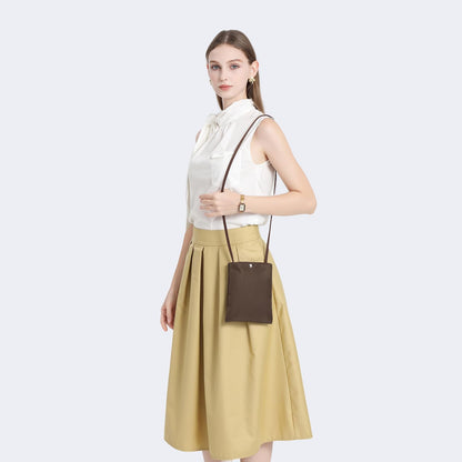 Pure Nylon Mobile Phone Bag Mini Cloth Bag ins Style Japanese Simple and Versatile Messenger Small Square Bag