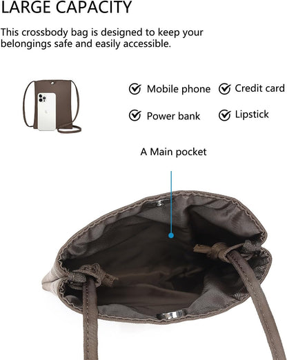 Pure Nylon Mobile Phone Bag Mini Cloth Bag ins Style Japanese Simple and Versatile Messenger Small Square Bag