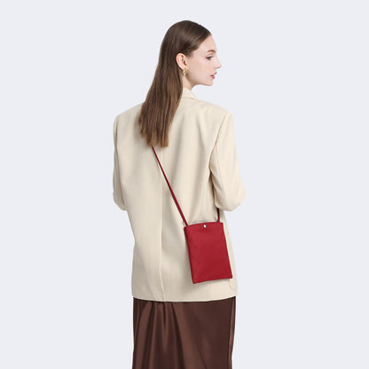 Pure Nylon Mobile Phone Bag Mini Cloth Bag ins Style Japanese Simple and Versatile Messenger Small Square Bag