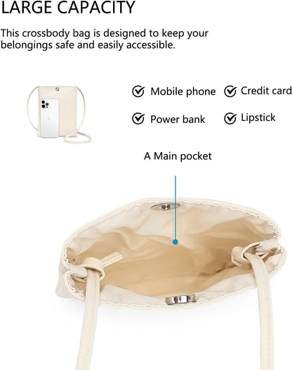 Pure Nylon Mobile Phone Bag Mini Cloth Bag ins Style Japanese Simple and Versatile Messenger Small Square Bag