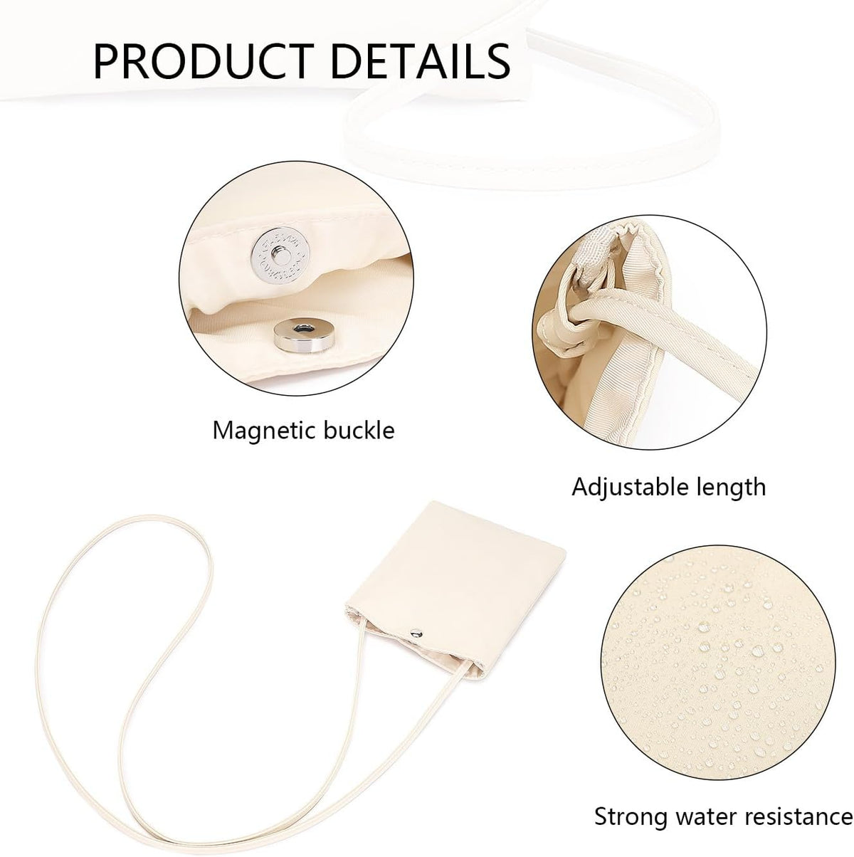 Pure Nylon Mobile Phone Bag Mini Cloth Bag ins Style Japanese Simple and Versatile Messenger Small Square Bag