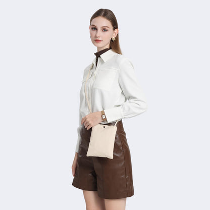 Pure Nylon Mobile Phone Bag Mini Cloth Bag ins Style Japanese Simple and Versatile Messenger Small Square Bag