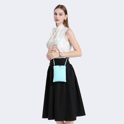 Pure Nylon Mobile Phone Bag Mini Cloth Bag ins Style Japanese Simple and Versatile Messenger Small Square Bag