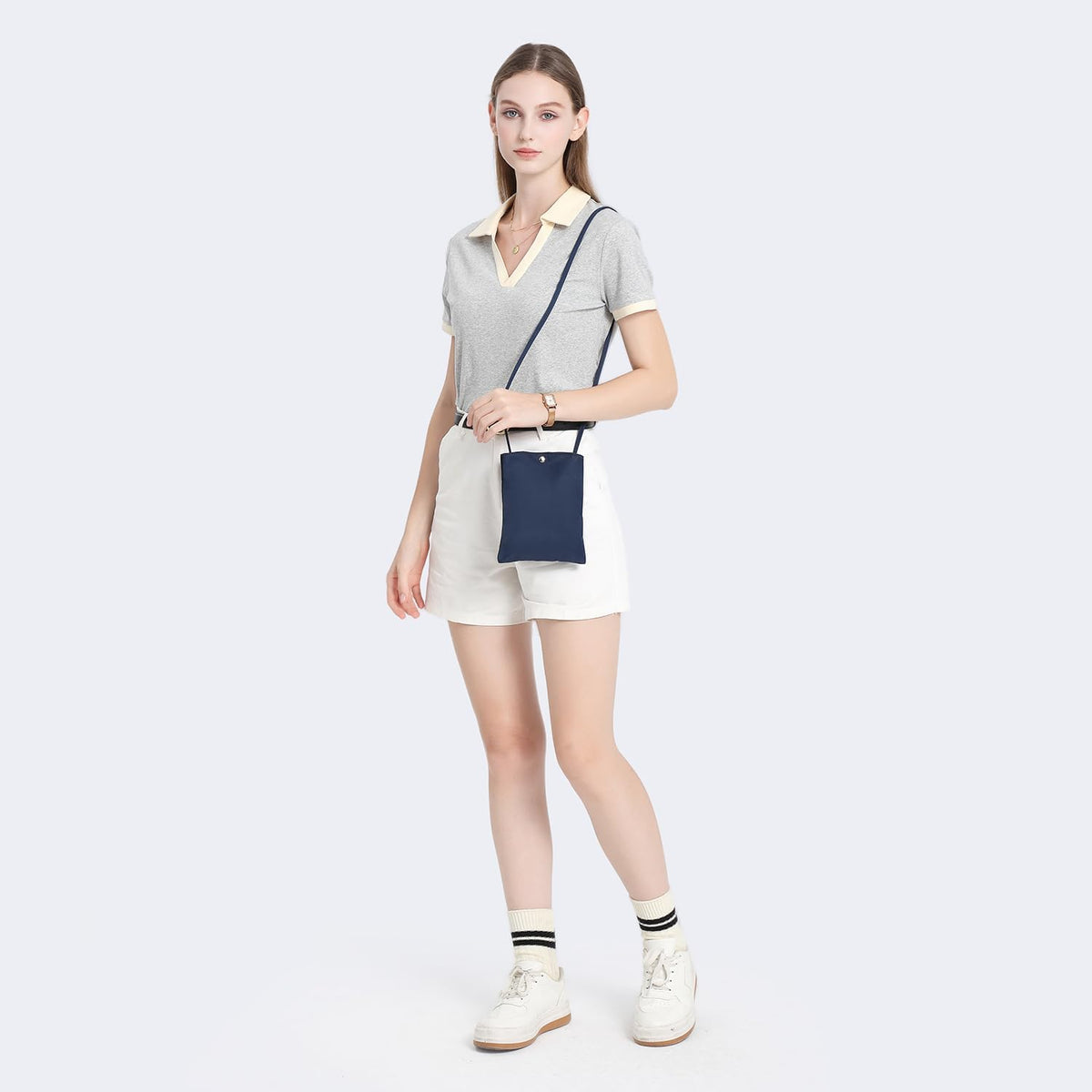Pure Nylon Mobile Phone Bag Mini Cloth Bag ins Style Japanese Simple and Versatile Messenger Small Square Bag