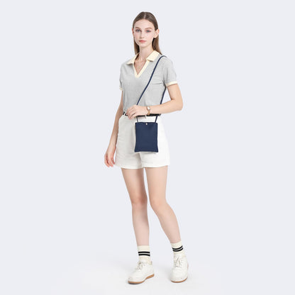 Pure Nylon Mobile Phone Bag Mini Cloth Bag ins Style Japanese Simple and Versatile Messenger Small Square Bag