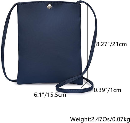 Pure Nylon Mobile Phone Bag Mini Cloth Bag ins Style Japanese Simple and Versatile Messenger Small Square Bag