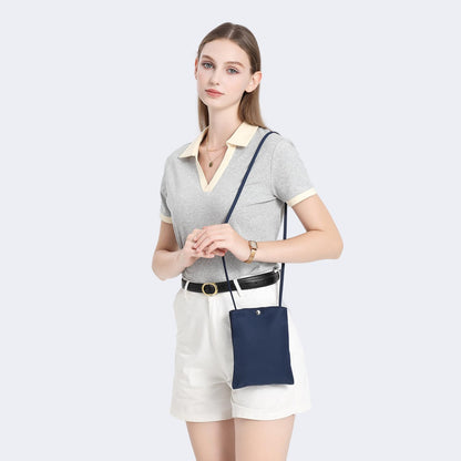 Pure Nylon Mobile Phone Bag Mini Cloth Bag ins Style Japanese Simple and Versatile Messenger Small Square Bag