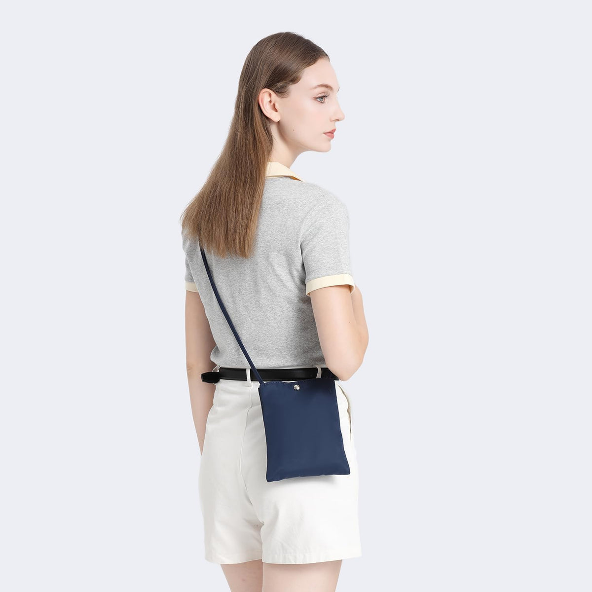 Pure Nylon Mobile Phone Bag Mini Cloth Bag ins Style Japanese Simple and Versatile Messenger Small Square Bag