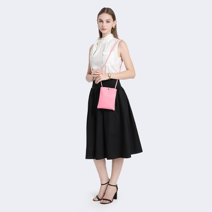 Pure Nylon Mobile Phone Bag Mini Cloth Bag ins Style Japanese Simple and Versatile Messenger Small Square Bag
