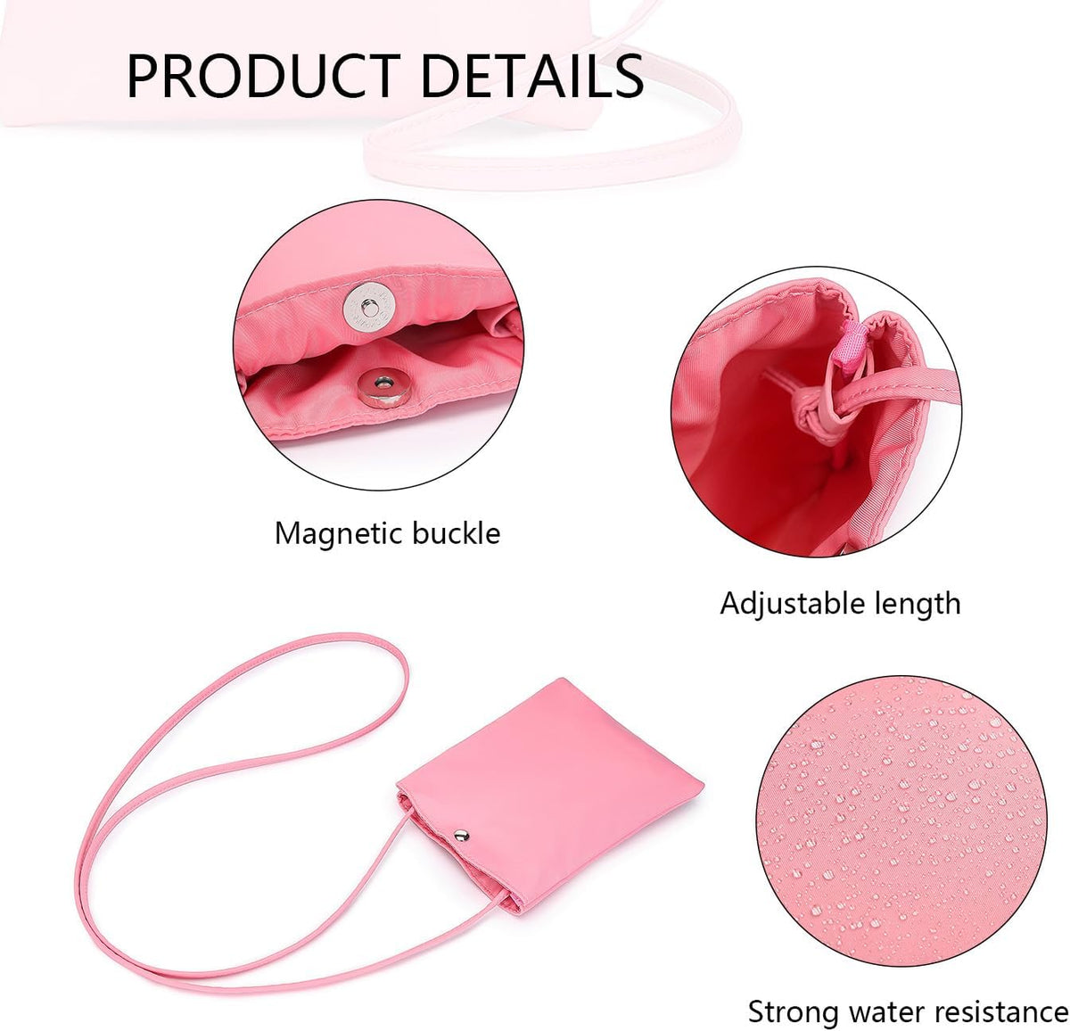 Pure Nylon Mobile Phone Bag Mini Cloth Bag ins Style Japanese Simple and Versatile Messenger Small Square Bag