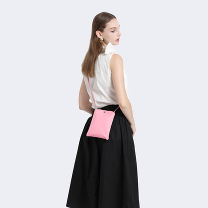 Pure Nylon Mobile Phone Bag Mini Cloth Bag ins Style Japanese Simple and Versatile Messenger Small Square Bag