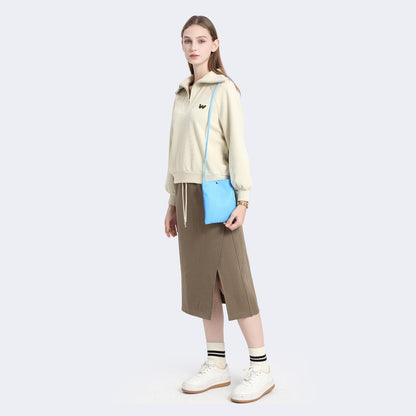 Pure Nylon Mobile Phone Bag Mini Cloth Bag ins Style Japanese Simple and Versatile Messenger Small Square Bag